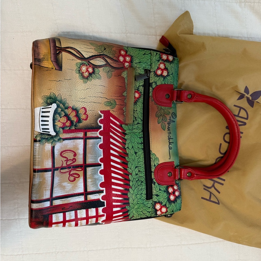 Anuschka Paris Cafe Artistic Satchel Purse - Boutique Designer Bag
